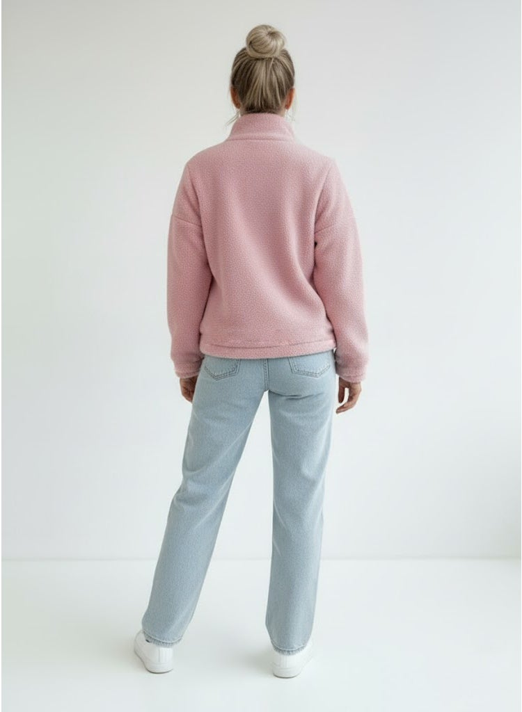 جاكيت فرو صناعي بسوستة كاملة للنساء، جاكيت من صوف تيدي ناعم بقصة واسعة، معاطف وجواكيت وفيستات - Image 4